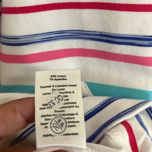 T by Talbots Drawstring Top Stripes - Picture 5 of 7